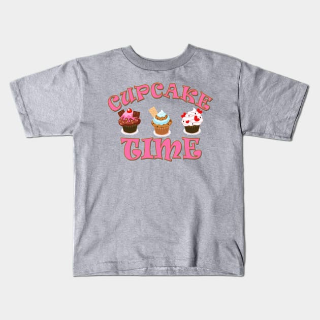 Cupcake Time Kids T-Shirt by AlondraHanley